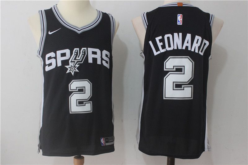 2017 Men San Antonio Spurs #2 Leonard Black Nike NBA Jersey->san antonio spurs->NBA Jersey